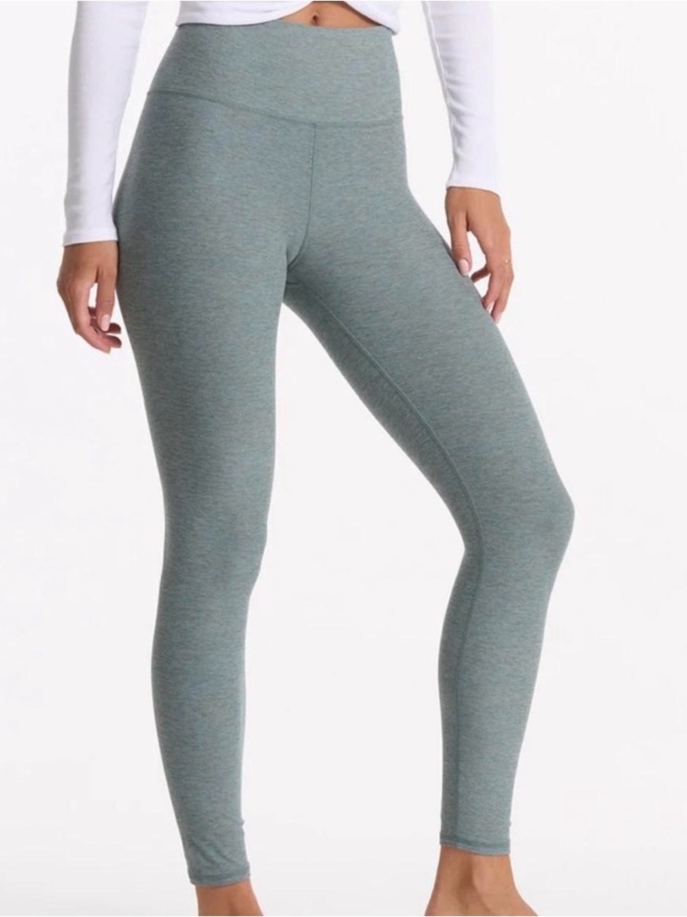 Vuori Heathered Sage Green High-Rise Leggings